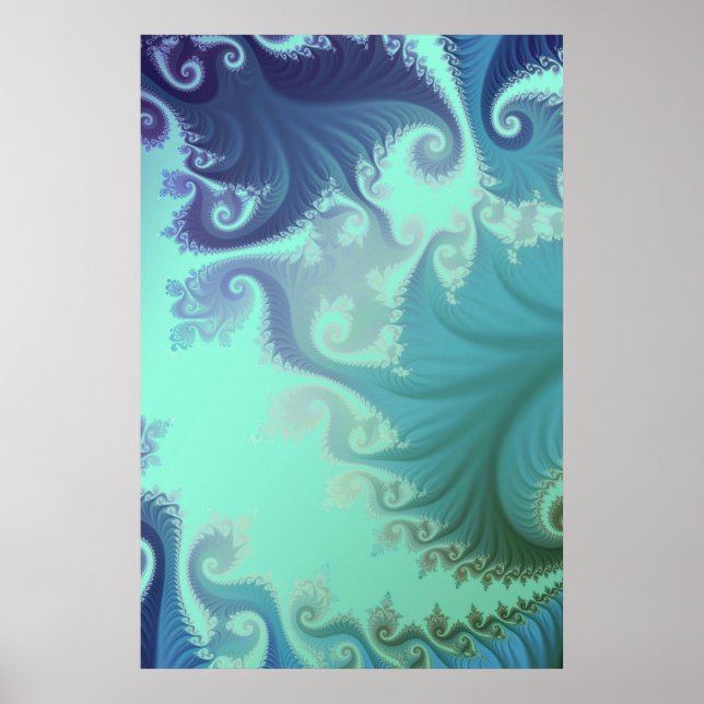 blue arabesque tryptich poster (Front)