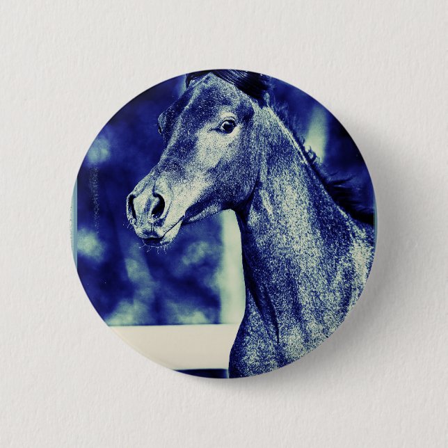 Blue Arabian Digital Art 2 Inch Round Button (Front)