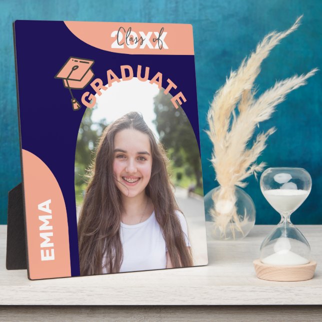 Blue Arch Design 2025 Graduate Photo Announcement Plaque (Side)