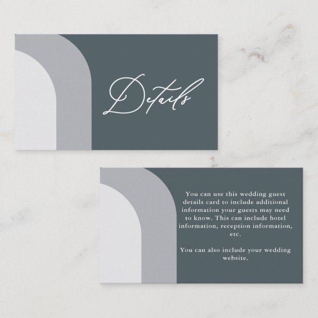 Blue Arches Wedding Guest Details Enclosure Card (Front/Back)