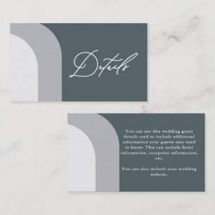 Blue Arches Wedding Guest Details Enclosure Card