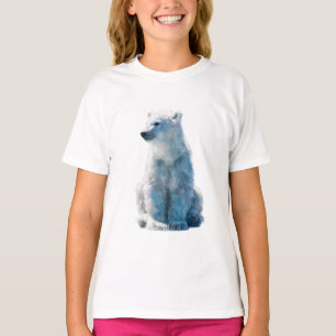 Blue Arctic Polar Bear Cub Kids T-Shirt