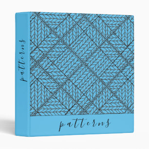 BLUE ARGYLE KNIT 3-Ring Binder