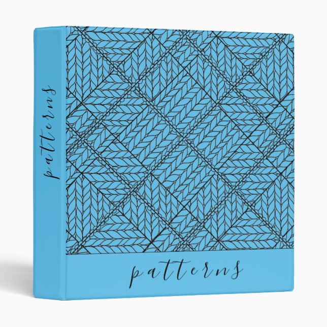 BLUE ARGYLE KNIT 3-Ring Binder (Front/Spine)