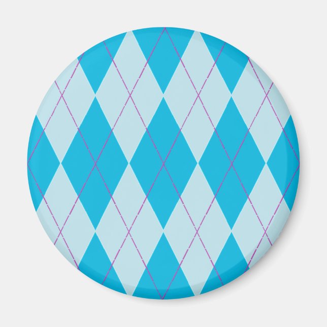 Blue Argyle Magnet (Front)