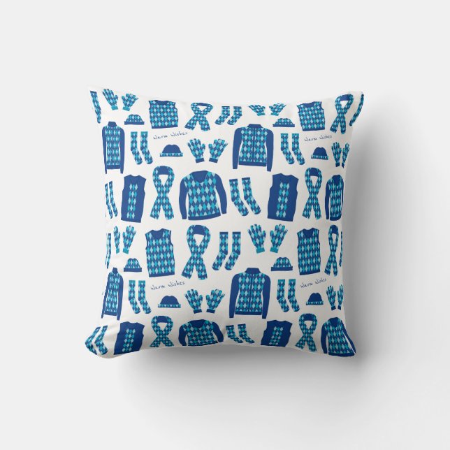 Blue Argyle Pattern Items Pillow (Front)