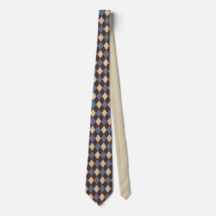 Blue Argyle Pattern Neck Tie 