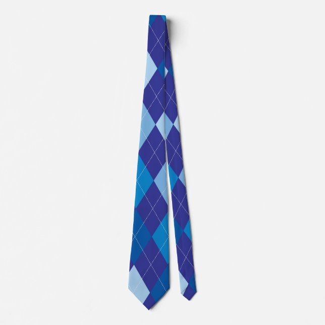 Blue argyle pattern tie (Front)