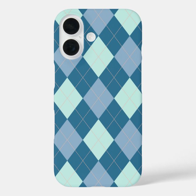 Blue Argyle Vintage Pattern Case-Mate iPhone Case (Back)