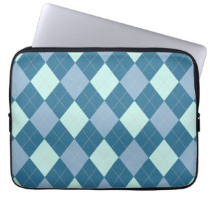 Blue Argyle Vintage Pattern Laptop Sleeve