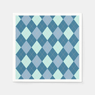 Blue Argyle Vintage Pattern Napkin
