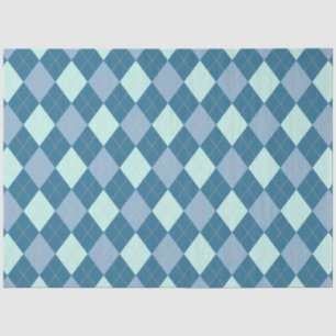 Blue Argyle Vintage Pattern Tissue Paper