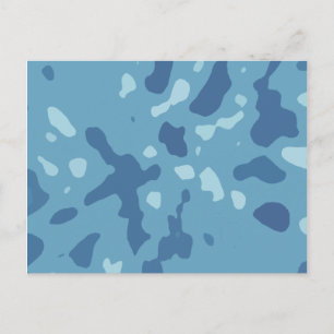 Blue Army Camouflage Pattern Postcard