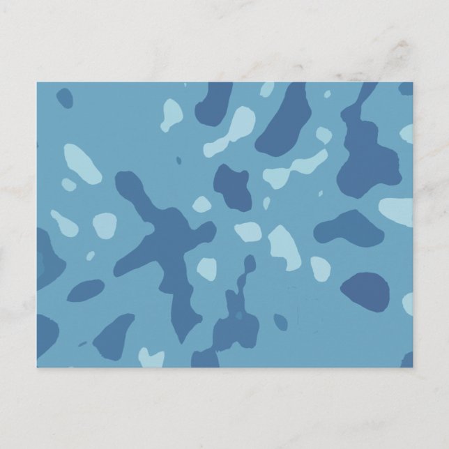 Blue Army Camouflage Pattern Postcard (Front)