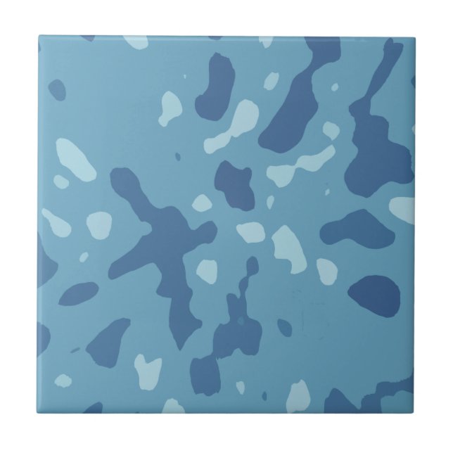 Blue Army Camouflage Pattern Tile (Front)