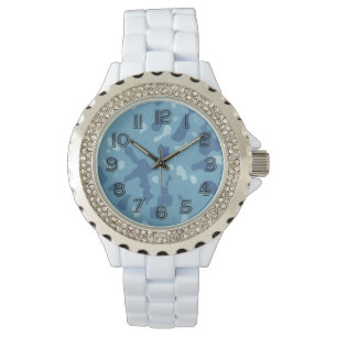 Blue Army Camouflage Pattern Watch