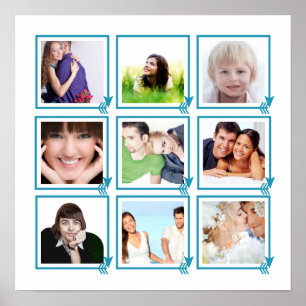 Blue Arrow Frames Your Photos Instagram Poster