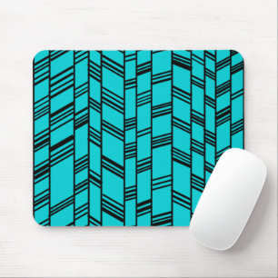 Blue Art Deco Lines  Mouse Pad