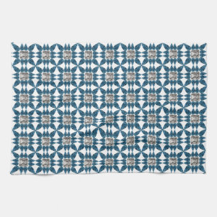 Blue Art Deco Pattern Kitchen Towel
