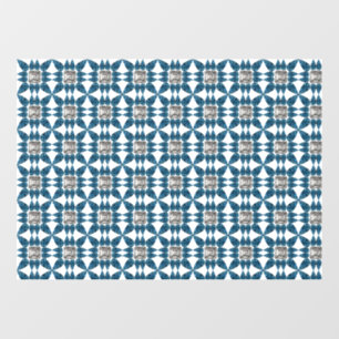 Blue Art Deco Pattern Window Cling