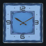 Blue Art Deco Square Wall Clock<br><div class="desc">Great clock design. You will love it like others. Be free to use this design for other product you like or to customize and add your text. Follow me for more. Thank you. Have a nice day.</div>