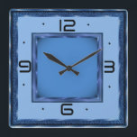 Blue Art Deco Square Wall Clock<br><div class="desc">Great clock design. You will love it like others. Be free to use this design for other product you like or to customize and add your text. Follow me for more. Thank you. Have a nice day.</div>