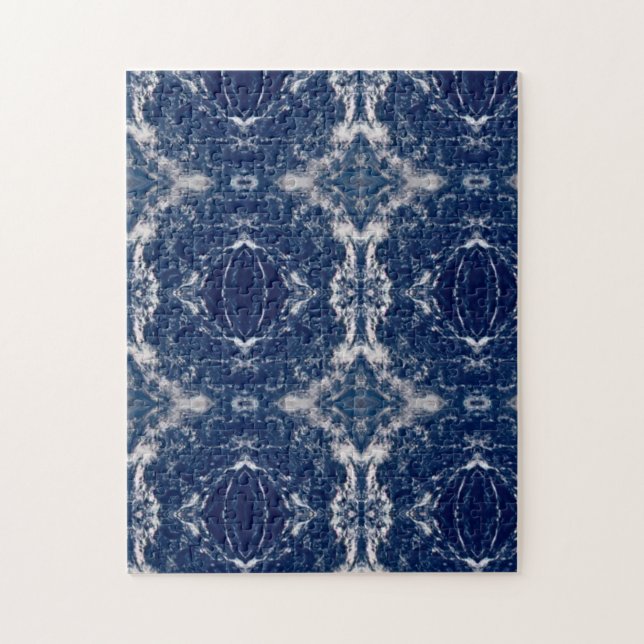 Blue art geometric abstract art jigsaw puzzle (Vertical)