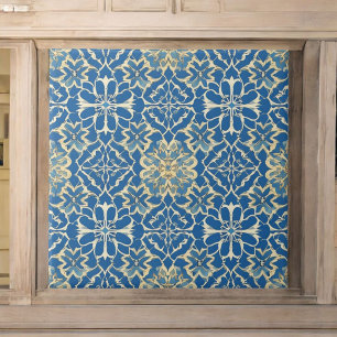 Blue Art Nouveau Tile