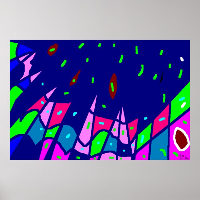 Blue Art Print Poster (Front)