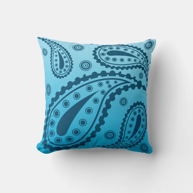 Blue art throw pillow (Front)