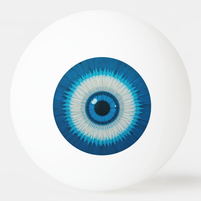Blue Artistic Evil Eye Design Ping Pong Ball (Front)