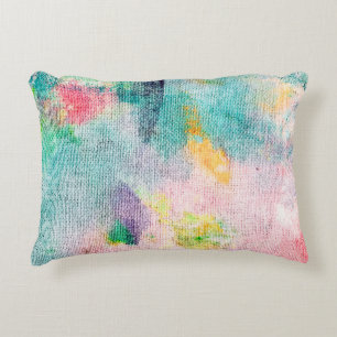 Blue Artistic. White Contemporary Presentation. Ti Accent Pillow