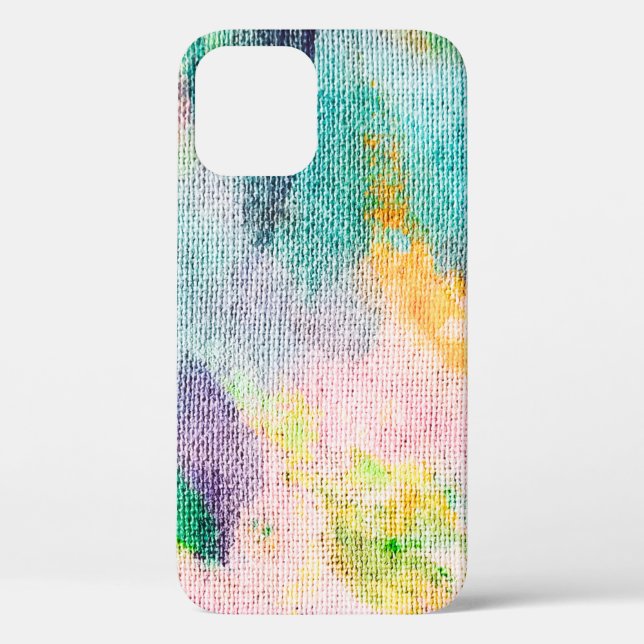Blue Artistic. White Contemporary Presentation. Ti Case-Mate iPhone Case (Back)