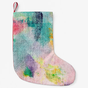 Blue Artistic. White Contemporary Presentation. Ti Small Christmas Stocking