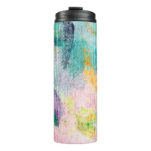 Blue Artistic. White Contemporary Presentation. Ti Thermal Tumbler