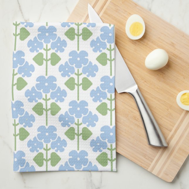 Blue Arts-and-Crafts Primroses Serviette de cuisin (Quart Plié)