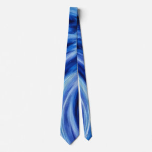 Blue Artsy Abstract Cool Colors Tie