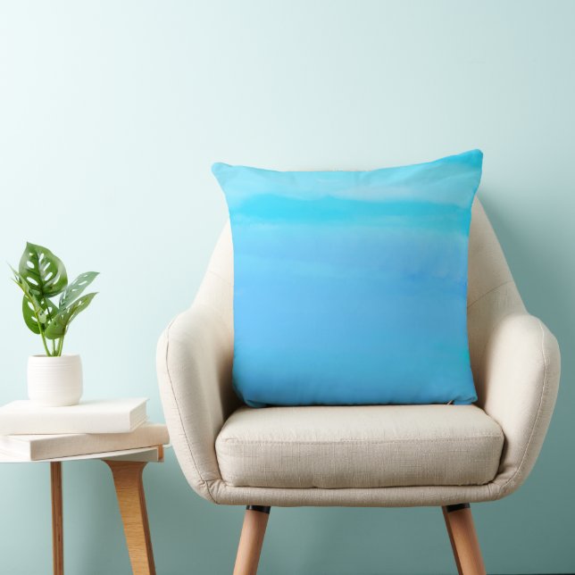 Blue as the Sky Abstract Art  Throw Pillow (Chair)
