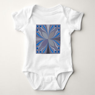 Blue Ash Grey Polka Dot Texture Art Print Baby Bodysuit