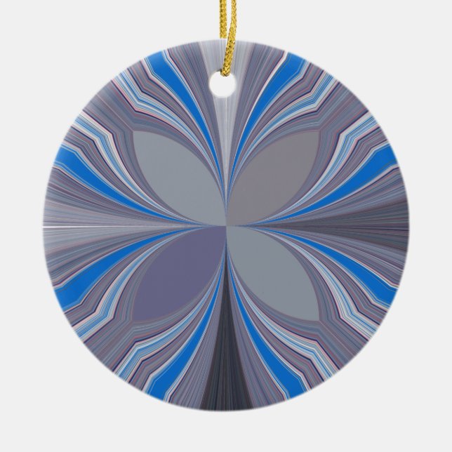 Blue Ash Grey Polka Dot Texture Art Print Ceramic Ornament (Front)