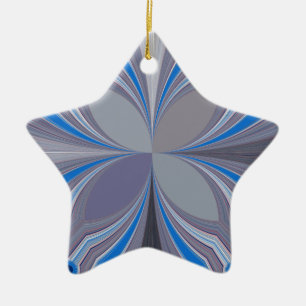 Blue Ash Grey Polka Dot Texture Art Print Ceramic Ornament
