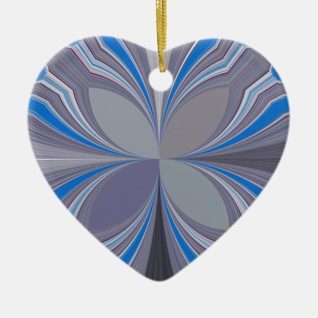 Blue Ash Grey Polka Dot Texture Art Print Ceramic Ornament (Front)