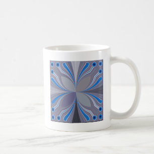 Blue Ash Grey Polka Dot Texture Art Print Coffee Mug