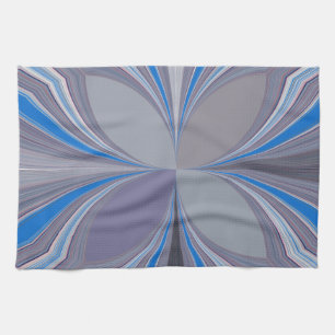 Blue Ash Grey Polka Dot Texture Art Print Kitchen Towel