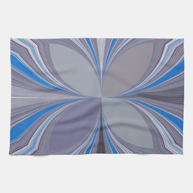 Blue Ash Grey Polka Dot Texture Art Print Kitchen Towel (Horizontal)