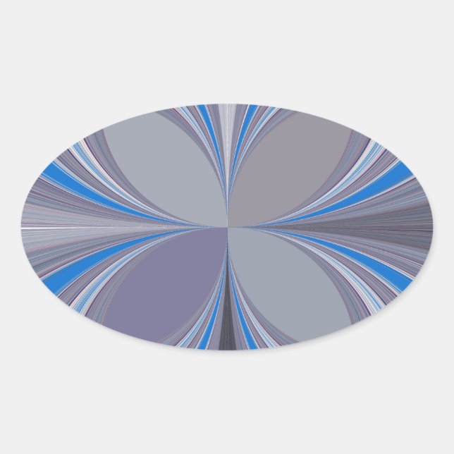 Blue Ash Grey Polka Dot Texture Art Print Oval Sticker (Front)