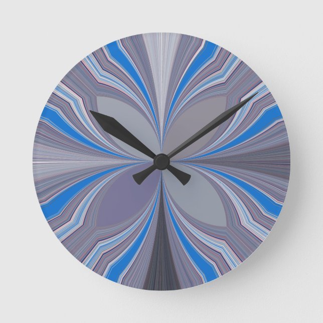 Blue Ash Grey Polka Dot Texture Art Print Round Clock (Front)