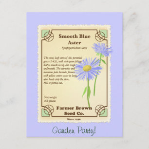 Blue Aster Seed Packet Invitation