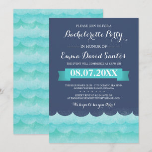 Blue At Sea Bachelorette Party Invitation
