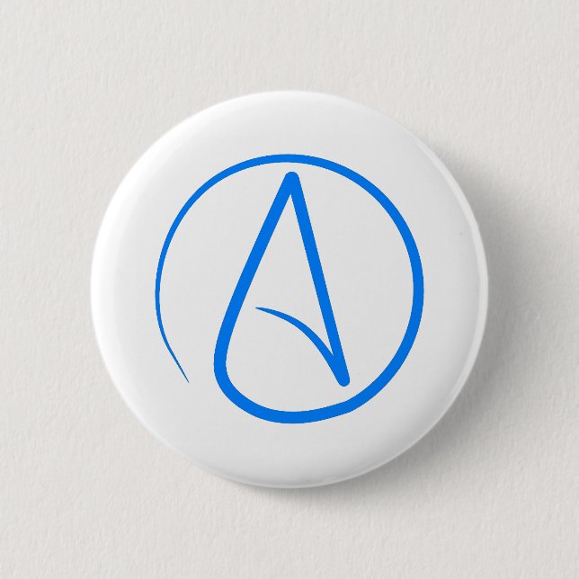 Blue Atheist A 2 Inch Round Button (Front)